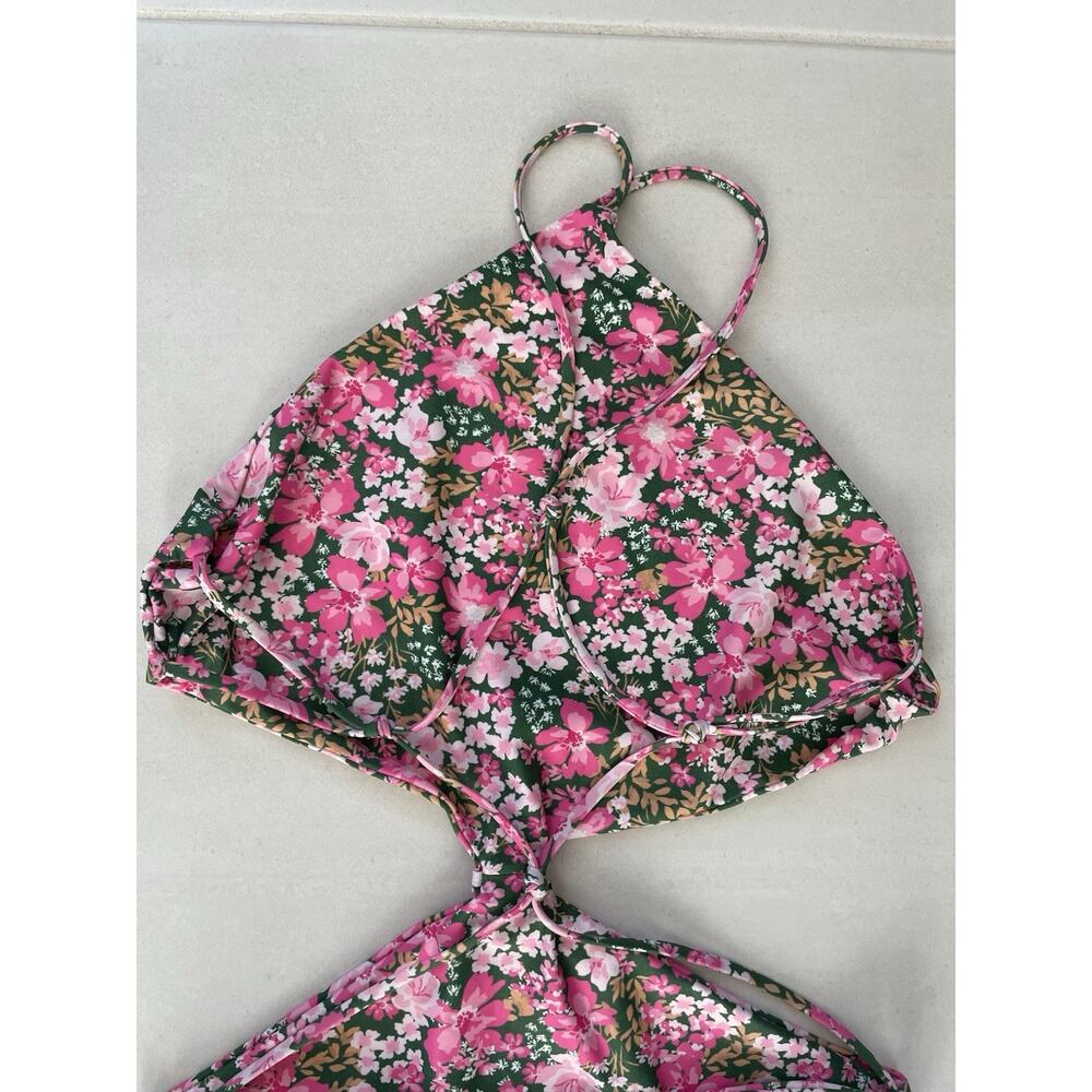 Aila Blue Swim One Piece Swimsuit Mai Floral Beach Summer Cottagecore Romantic - Picture 5 of 7